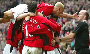 Rio Ferdinand joins the Man Utd celebrations