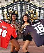 A pair of Superbowl cheerleaders 