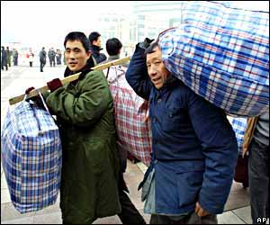 Migrants at Beijing station