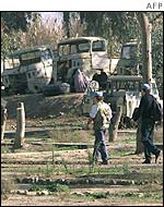 UN disarmament experts tour the Balad military camp north of Baghdad