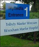 Wrexham Maelor Hospital sign