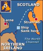 Map of ships final journey