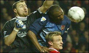 Vieria has a goal disallowed in the first half