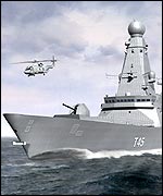 Artist's impression of the T45 destroyer