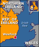 Map showing scene of ferry going adrift 