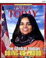 Magazine cover featuring Kalpana Chawla