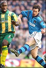 Robbie Fowler (right) failed to find the target, in contrast to Darren Moore