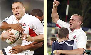 Roques takes advantage of Fiji's mistake by scoring early for England