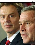 Tony Blair (left) and George Bush