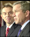 UK Prime Minister Tony Blair and US President George Bush