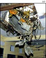 May 2002, the wreckage of a MiG-21 after it hit a bank in Jullundur, Punjab.