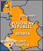Map of Serbia and Montenegro