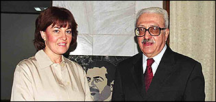 Jane Corbin with Deputy Iraqi Prime Minister Tariq Aziz 