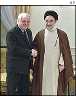 Chris Patten with Mohammad Khatami