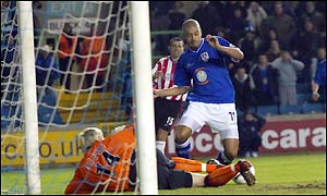 Millwall's Steven Reid scores his side's first goal