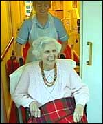 Florence and nurse at the Westhampnett Private Nursing Home, near Chichester