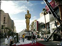 Preparations outside the Kodak Theatre 