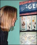 Woman looks at exhibit
