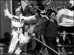 Fans at the Heysel stadium in Brussels