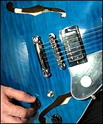 Close-up of Gibson electric guitar