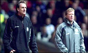 Phil Thompson and Steve McClaren instruct form the sidelines