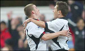 Jon Harley scores the winning goal for Fulham 