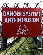 Danger sign near the Channel Tunnel entrance