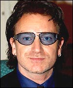 Bono, lead singer with U2