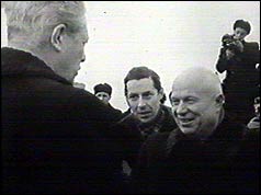 Khrushchev greets Macmillan on his arrival in the USSR - 22 Feb 1959