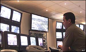 A Saudi Arabian policeman observes the stoning spot