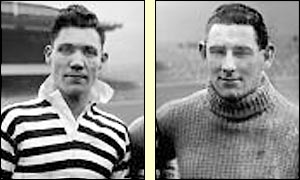 Man Utd's Jack Griffiths and goalie Tommy Breen in the first cup clash between the two sides