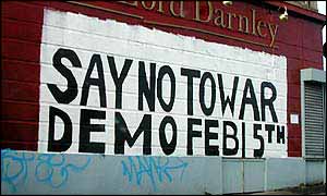 Anti-war protest mural