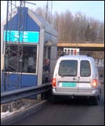Paying at toll booth