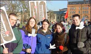 Marchers from Edinburgh and Canada