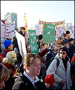 Marchers at Glasgow Green