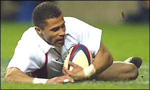 Jason Robinson scores England's try after 49 minutes