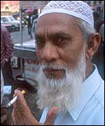 A man smoking in Calcutta