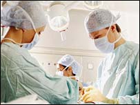 Doctors performing surgery