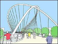 Artist's impression of the waterfront bridge