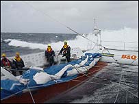 Crew on board Kingfisher 2. Photo: Team Kingfisher