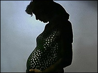 Shadow of a prenant woman