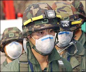 Soldiers with masks 