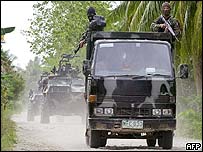 Philippines army truck in Pikit