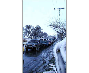 Traffic building up on the roads outside Quetta