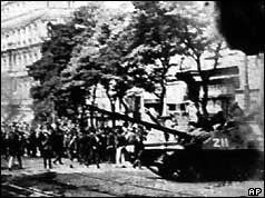 Russian tanks in Prague, August 1968