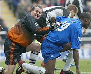 Shay Given and his defenders hold on after Olivier Bernard scores what proves to be the winner early in the second half 