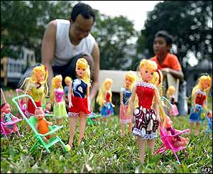 Doll exhibition at Speakers' Corner in Singapore