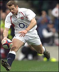 James Simpson-Daniel scores England's third try