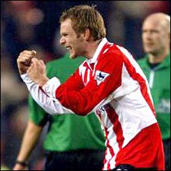 Michael Proctor scores the winner as Sunderland beat Liverpool 2-1 in December 2002