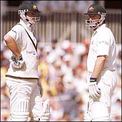 The twin Waugh brothers often made high-scoring partnerships that were the basis of big Australian totals